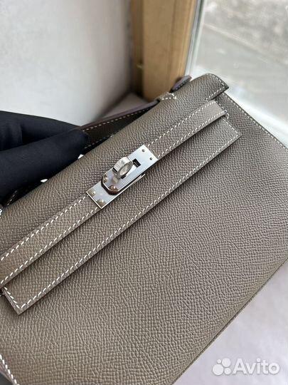 Сумка Hermes Mini kelly pochette etoupe epsom