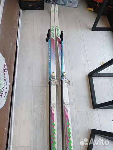 Лыжи беговые пластиковые и палки