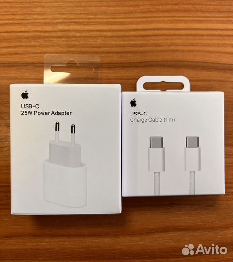 Блок быстрой зарядки iPhone 25W+кабель новые