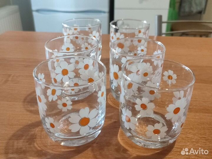 Набор стаканов ромашки 6 штук