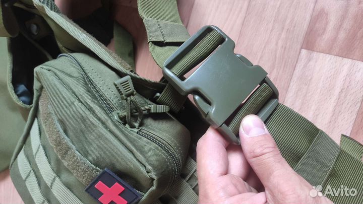 Тактический пояс с подсумками и лямками комплект
