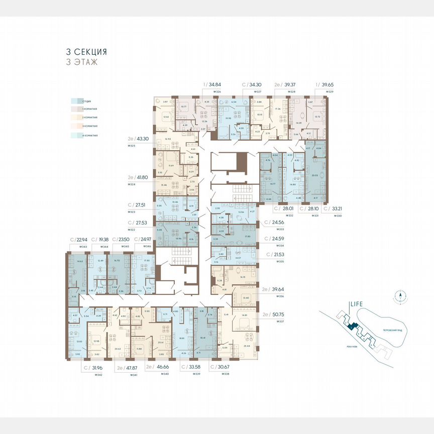 Апартаменты-студия, 24 м², 3/8 эт.