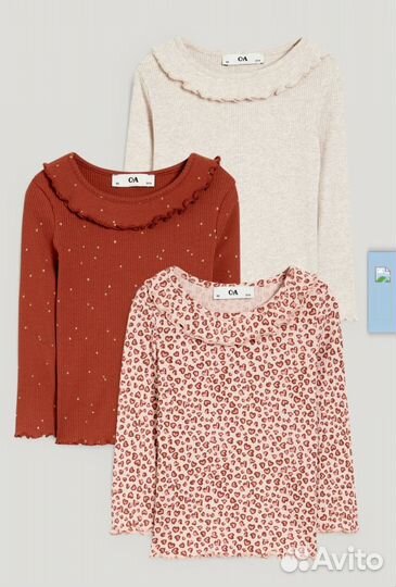 Лонгслив в рубчик c&a, набор 3 шт 92