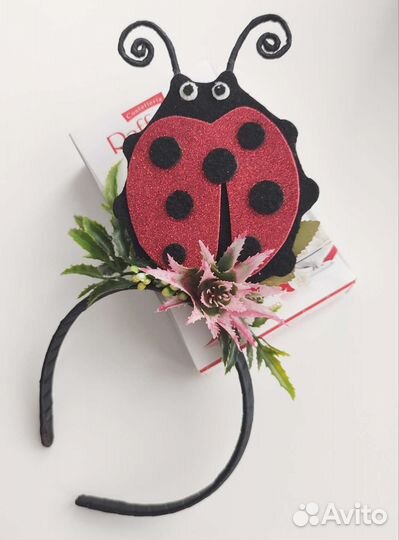 Ободок Божья коровка. Карнавальный костюм