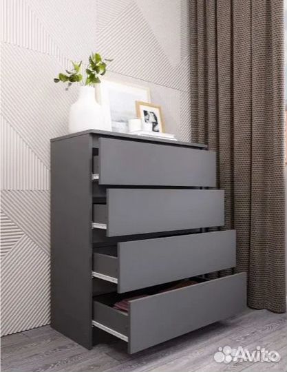 Комод 4 ящика Графит 80см