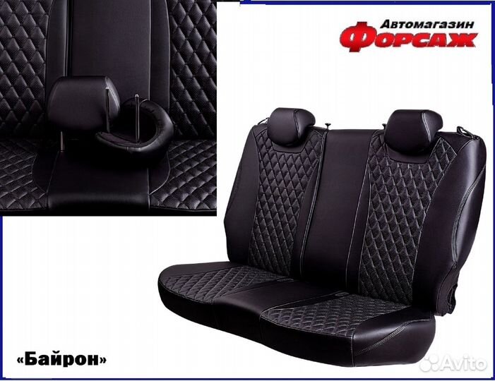 Автомобильные чехлы Toyota Land Crus черн. строчка