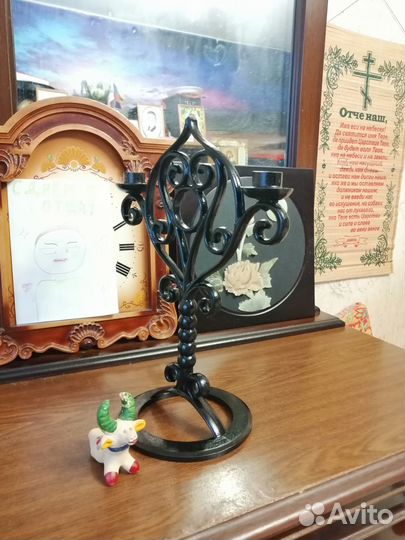 Канделябр на 2 свечи. Чугун. Подсвечник на 2 свечи
