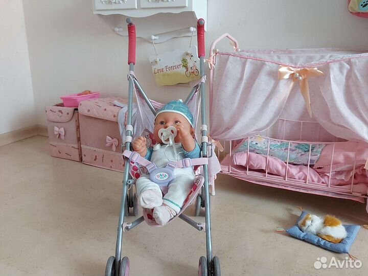 Кровать для baby born, коляска, кукла