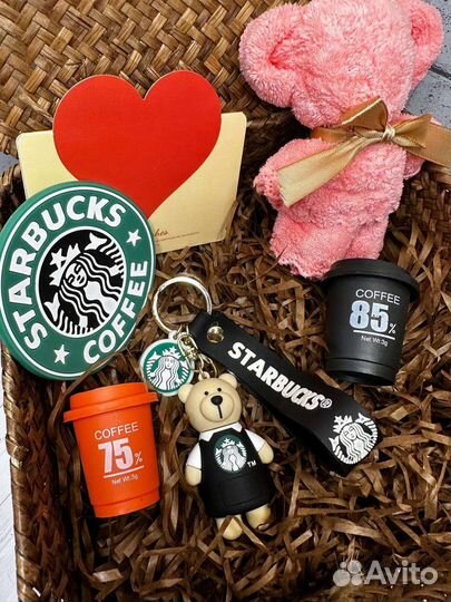 Кружка starbucks набор чашка ложка кофе брелок