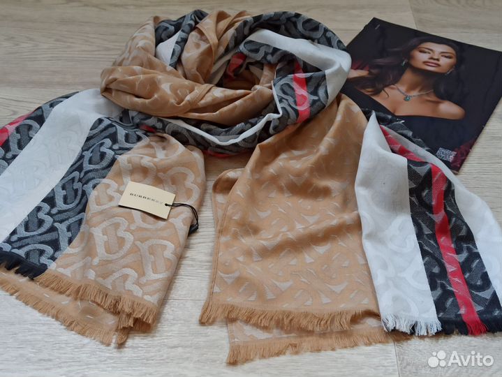 Палантин Burberry Кашемир бежевый 5цветов