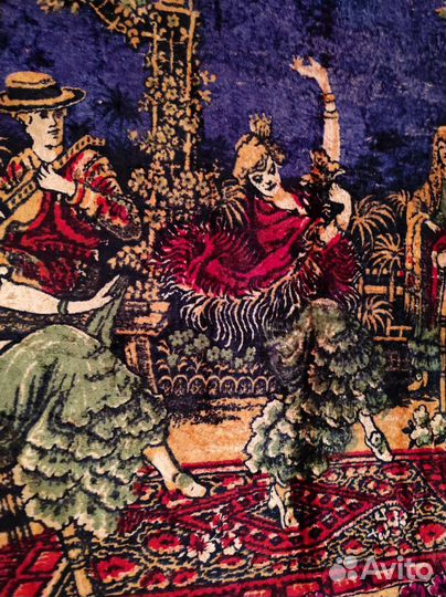 Плюшевый ковер, скатерть, накидка винтаж СССР