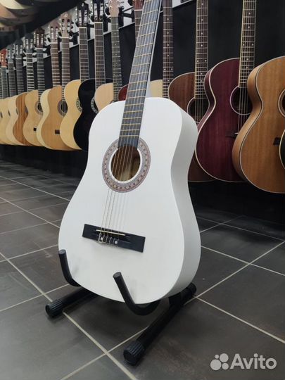 Белая Классическая гитара Новая матовая