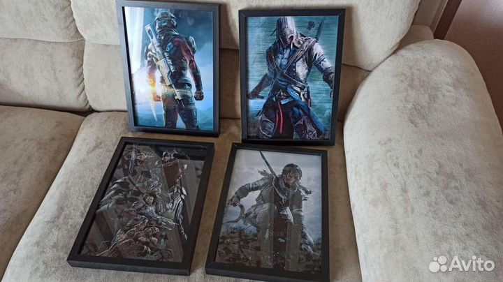 Рамки для фото картин и постеров 4 шт набор