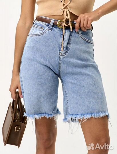 Шорты бериуды джинсовые
