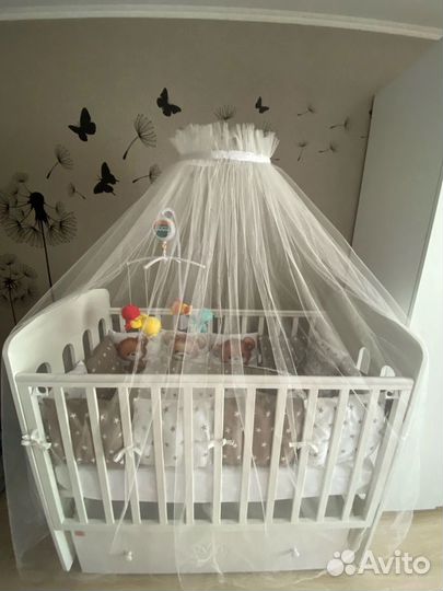 Балдахин в детскую кроватку с держателем