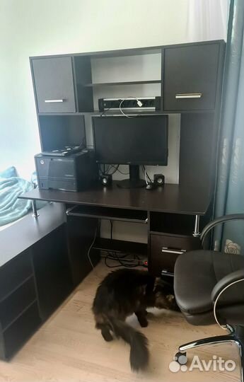 Угловой компьютерный стол венге