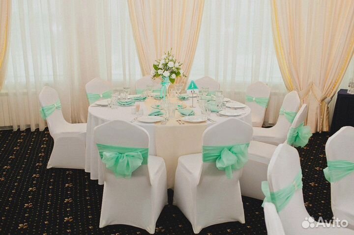 Бант на стул мятного оттенка