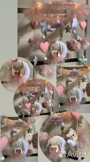 Музыкальный мобиль из фетра в кроватку