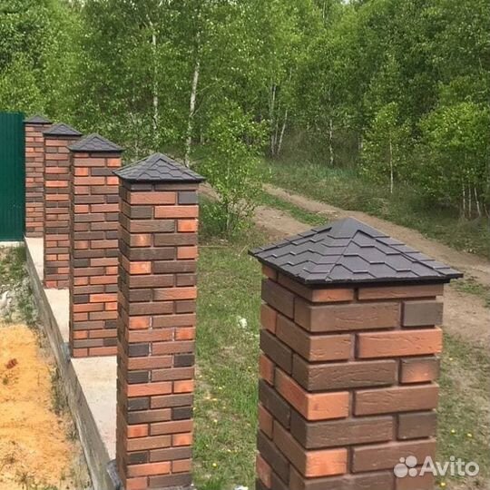 Колпак для защиты забора 1,5х1,5 кирпича заглушка