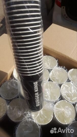 Бумажные стаканы 500мл (черн/BurgerKing 1000шт)