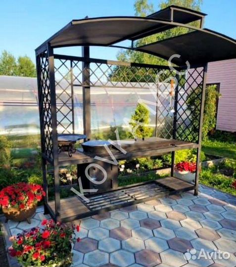 Мангал с крышей