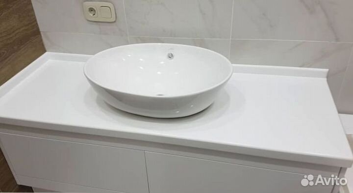 Столешница для ванной из искуственного камня