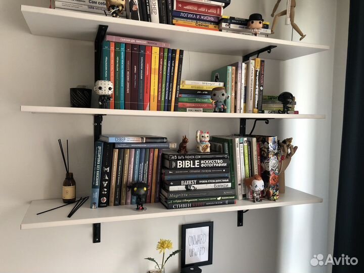 Полка настенная IKEA белая с креплением