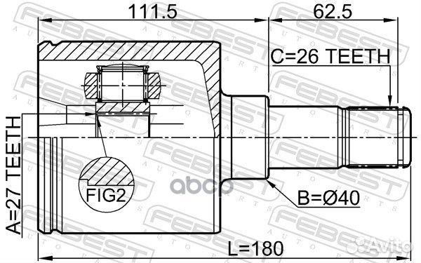 2111-kugalh шрус внутренний левый27X40X26Ford