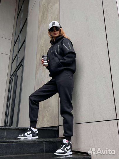 Теплый спортивный костюм на флисе унисекс