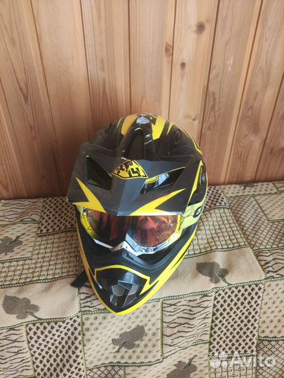 Шлем для мотокросса с очками