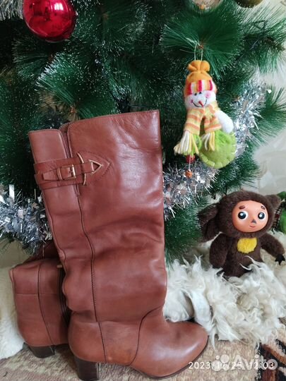 Сапоги женские кожаные