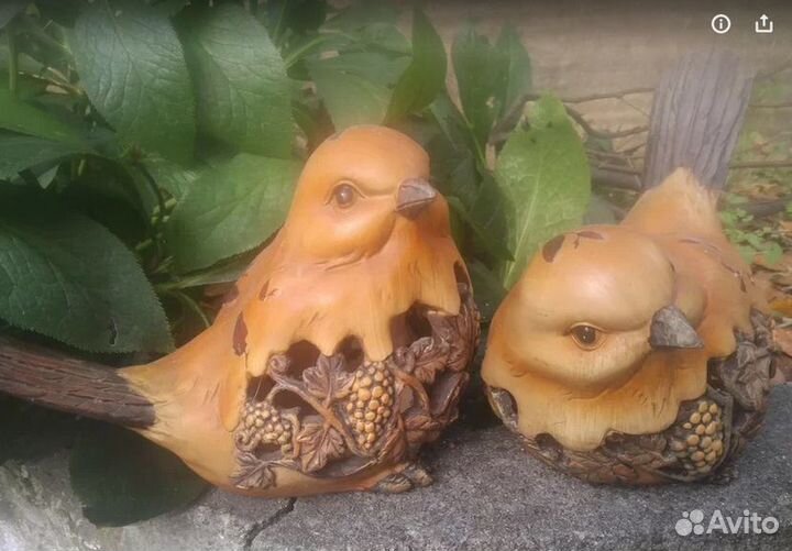 Статуэтки резные птицы 2 шт