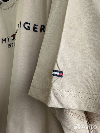 Футболка мужская Tommy hilfiger бежевая Новая