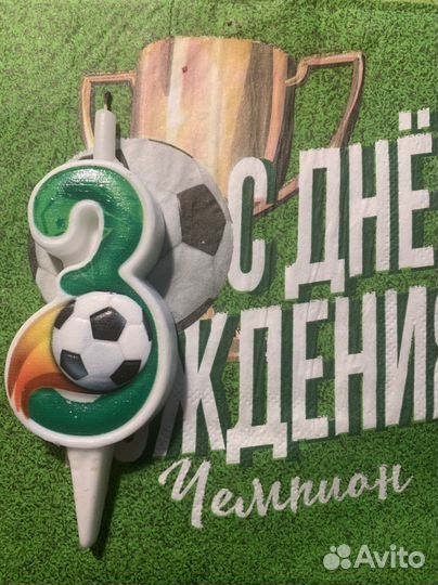 Свеча на торт, шар цифра 3