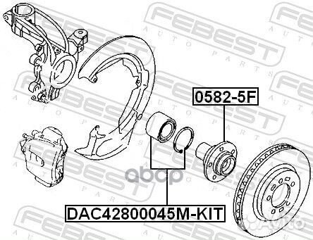 DAC42800045M-KIT подшипник ступицы febest С маг