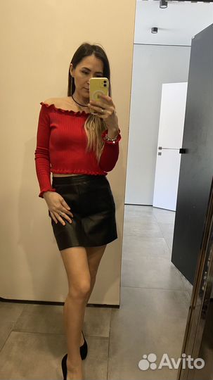 Кожанная юбка Pull&Bear