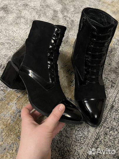 Ботильоны зимние натуральная замша