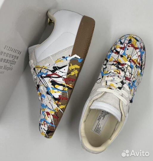 Кроссовки Maison Margiela paint белые