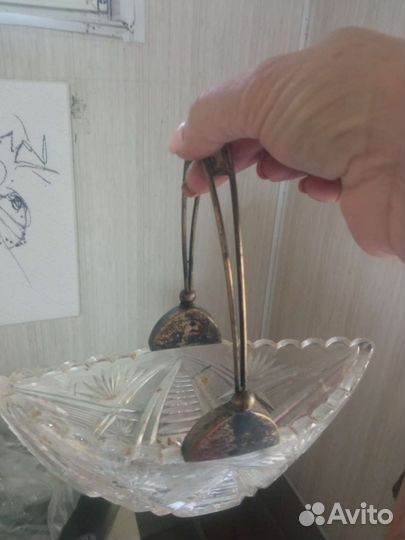 Конфетница ручка серебро
