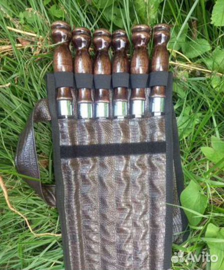 Шампура в кожаном чехле