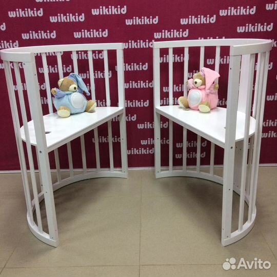 Кроватка трансформер круглая овальная