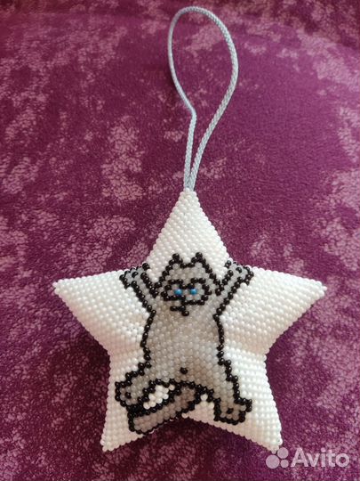 Звезда на елку из бисера