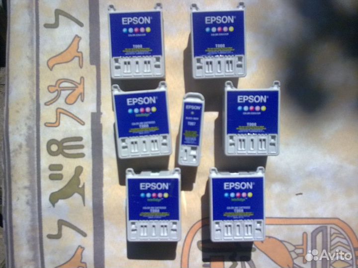 Использованные картриджи Epson T007/T008