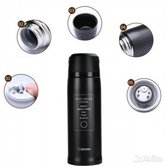 Термос японский Zojirushi SJ-JS10-BA 1л чёрный