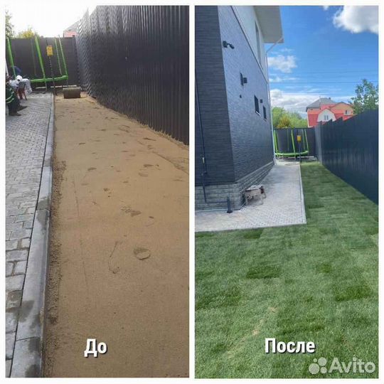 Укладка газона