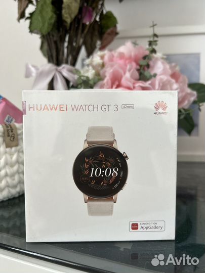 Смарт часы huawei watch gt 3 MIL-B19 White Leather