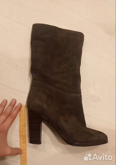 Полусапоги женские демисезонные коричневые замша