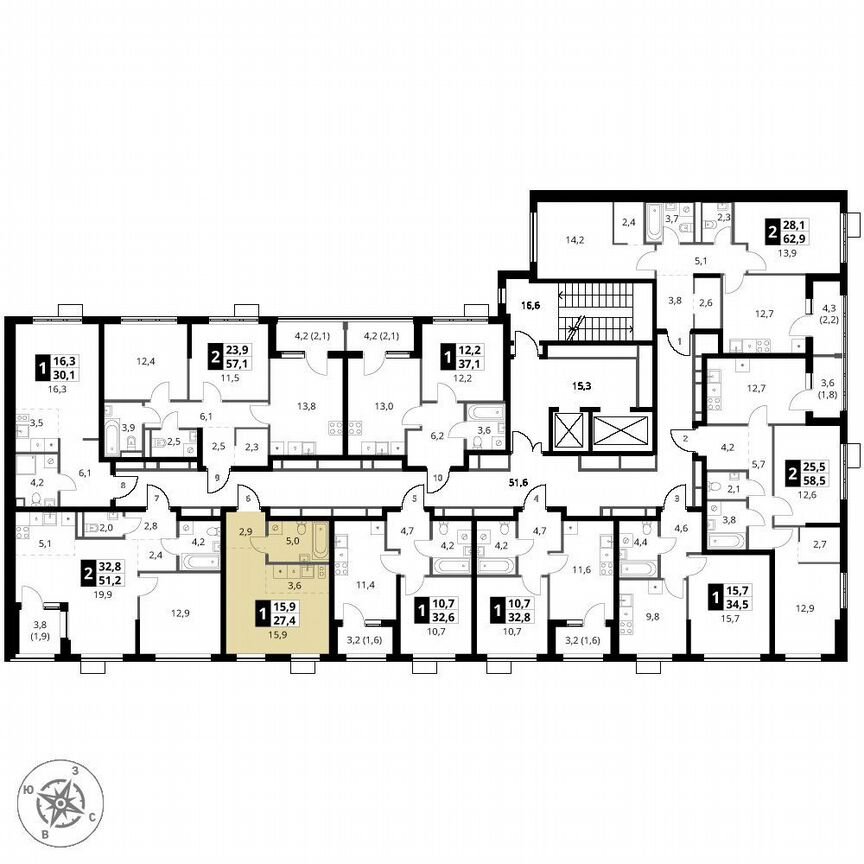 Квартира-студия, 27,4 м², 6/18 эт.