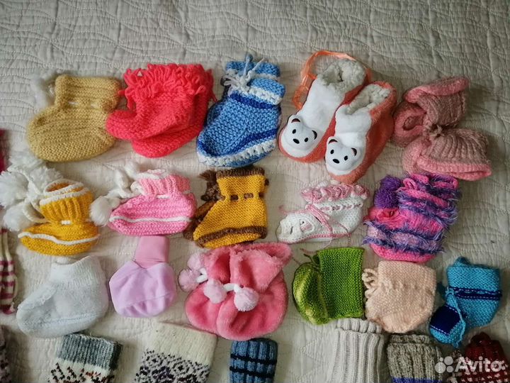 Вязаные шерстяные носки