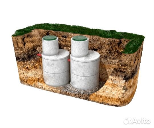 Комплект бетонных колец на колодец на 4 куба